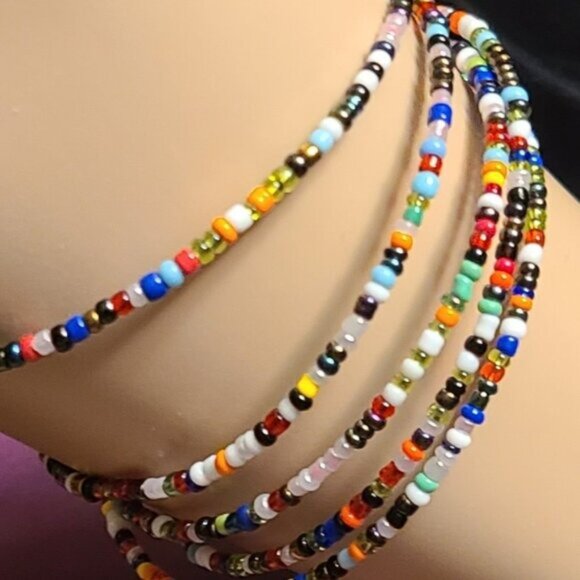 Spiral Wire Seed Beaded Beautiful Coiled Bracelet - Picture 3 of 6